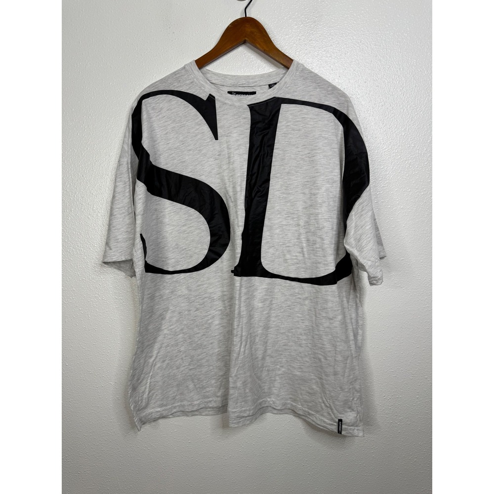 Superdry Edit Grey Marl Oversized SD Graphic T-Shirt Womens US 6 G10FA900R